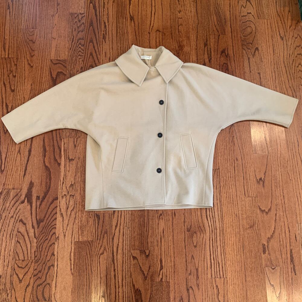 BNWT Commense Button-up Coat Jacket | Beige Khaki | Size Small - Picture 3 of 11